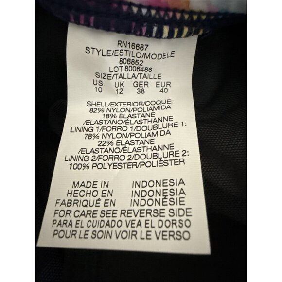 Swim Solutions Size 10 Garden Dreams Floral Flutter Sleeve One Piece Swimsuit - Picture 4 of 6